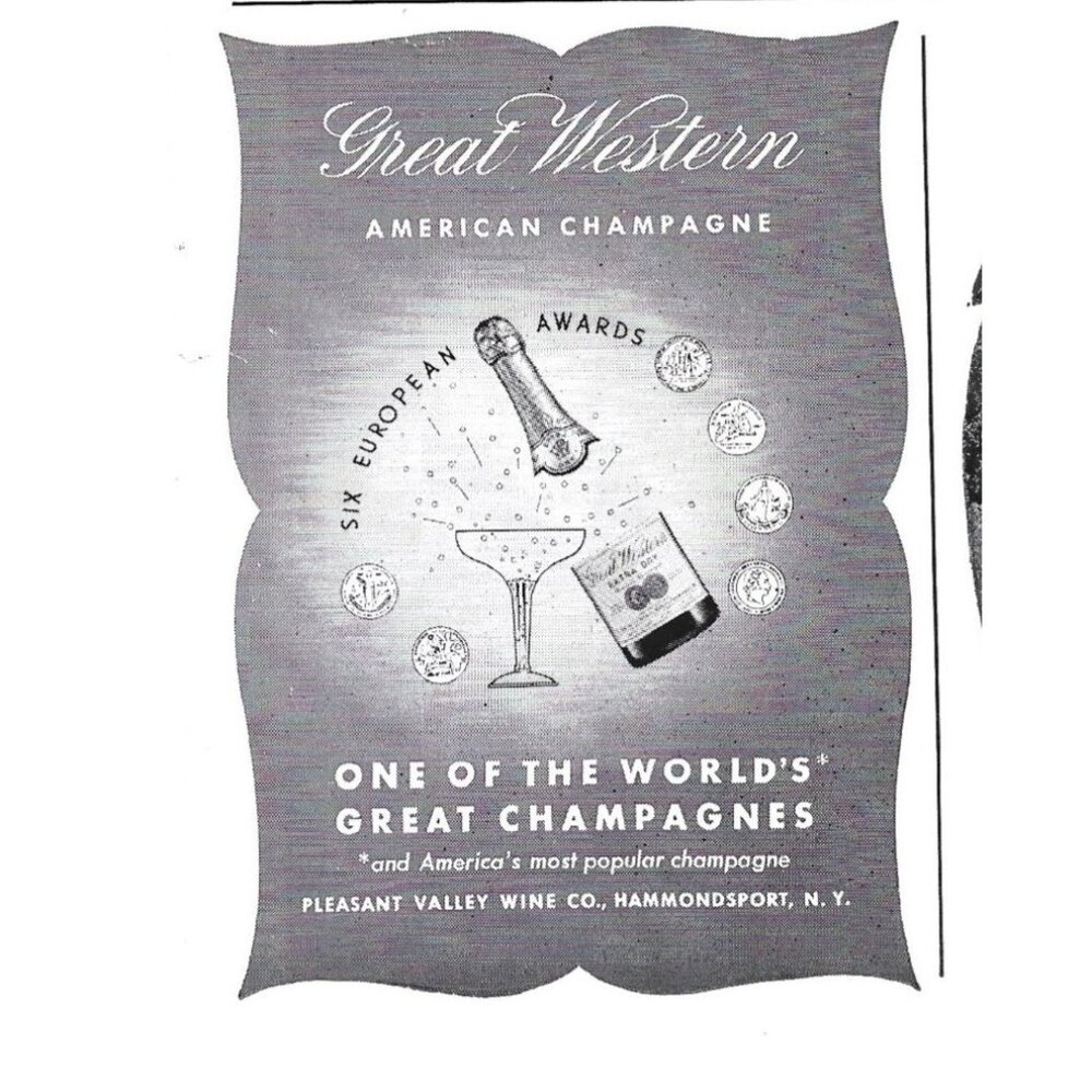 Western American Champagne Advertisement 1950s Vintage Print Ad